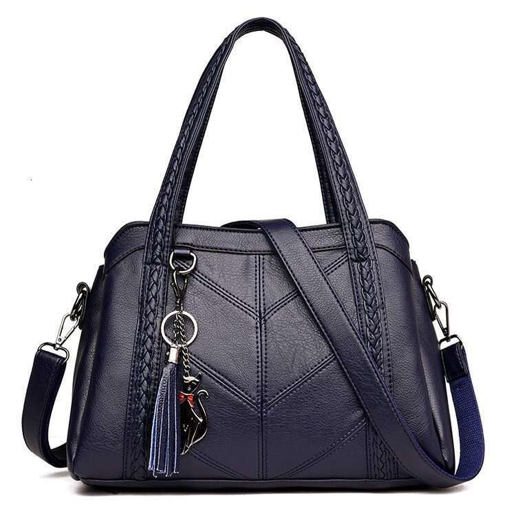 New Woven Tote For Women Trendy Large Capacity Mom Tassel Handbag Shoulder Crossbody Bag B5
