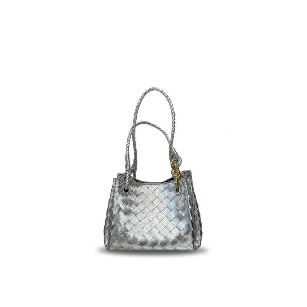 Tote Bag Braided Handbag Genuine Leather Woven Parachute Small Bucket Tote Basket Handbag Shoulder Crossbody Bag For Women Shoulder Bag