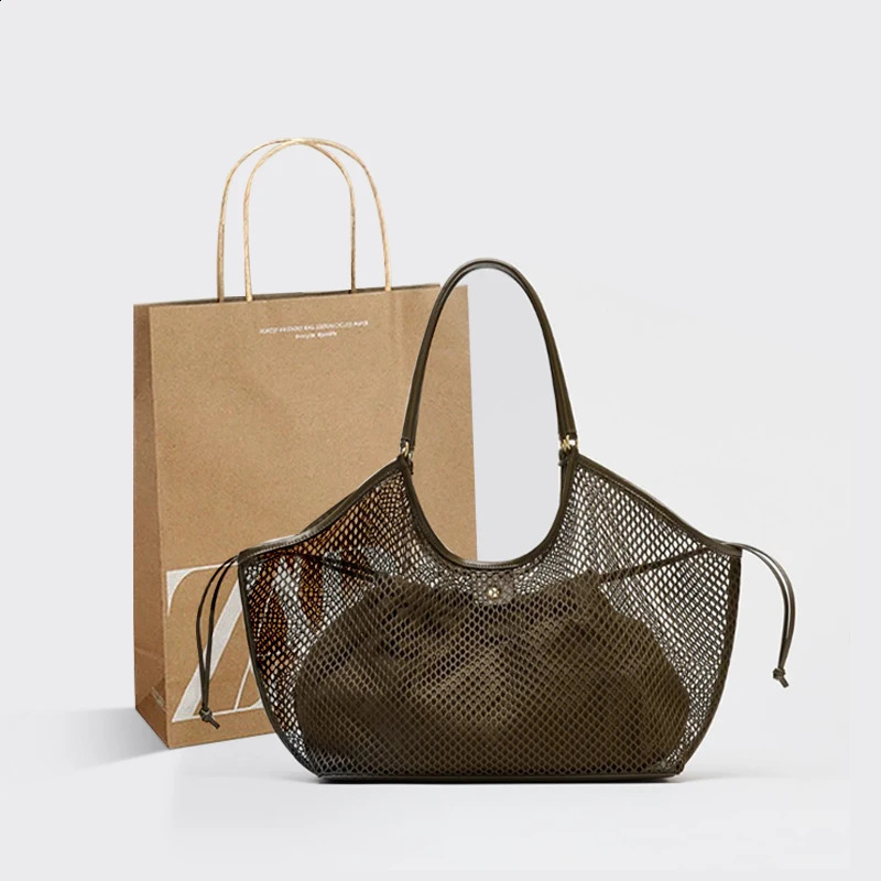 MESH SHOPPER BAG y ner PU Material WingShaped Handbag Spacious Tote Bag Large Capacity Women Travel Luggage Bag 250528