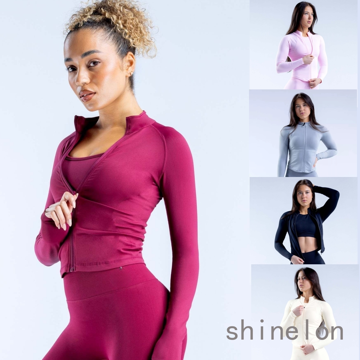 Womens Jacket Dynamic Zippy Long Sleeve Top High stretch durable fabric Subtle Contouring Fitness Workout Tops Gym Jacket zip up Coat Sportswear Size XS-L