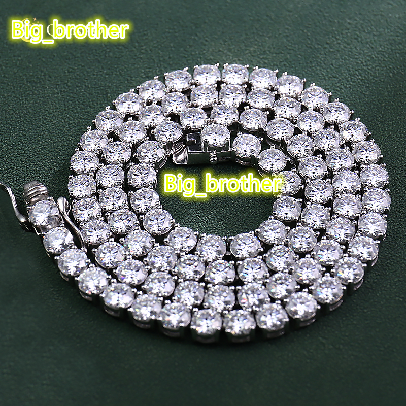 925 Sterling Silver Chain Round Diamond 3MM Tennis Chain Bracelet for Men Fashion Jewelry New Moissanite Tennis Chain Bracelet