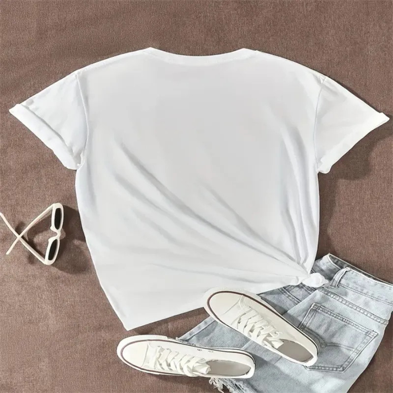 Tngyu97 Designer Ladies' Summer T-shirt Printed Fashionable Casual Cute Short Sleeved Women's Tops 100% Cotton Vintage Style Female Tops