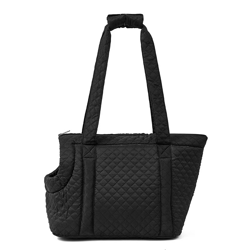 Quilted Soft Pet Carrier Tote Bag for Small Dogs & Cats - Breathable Travel Shoulder Purse with Cozy Bed, Portable Puppy Kitten Handbag
