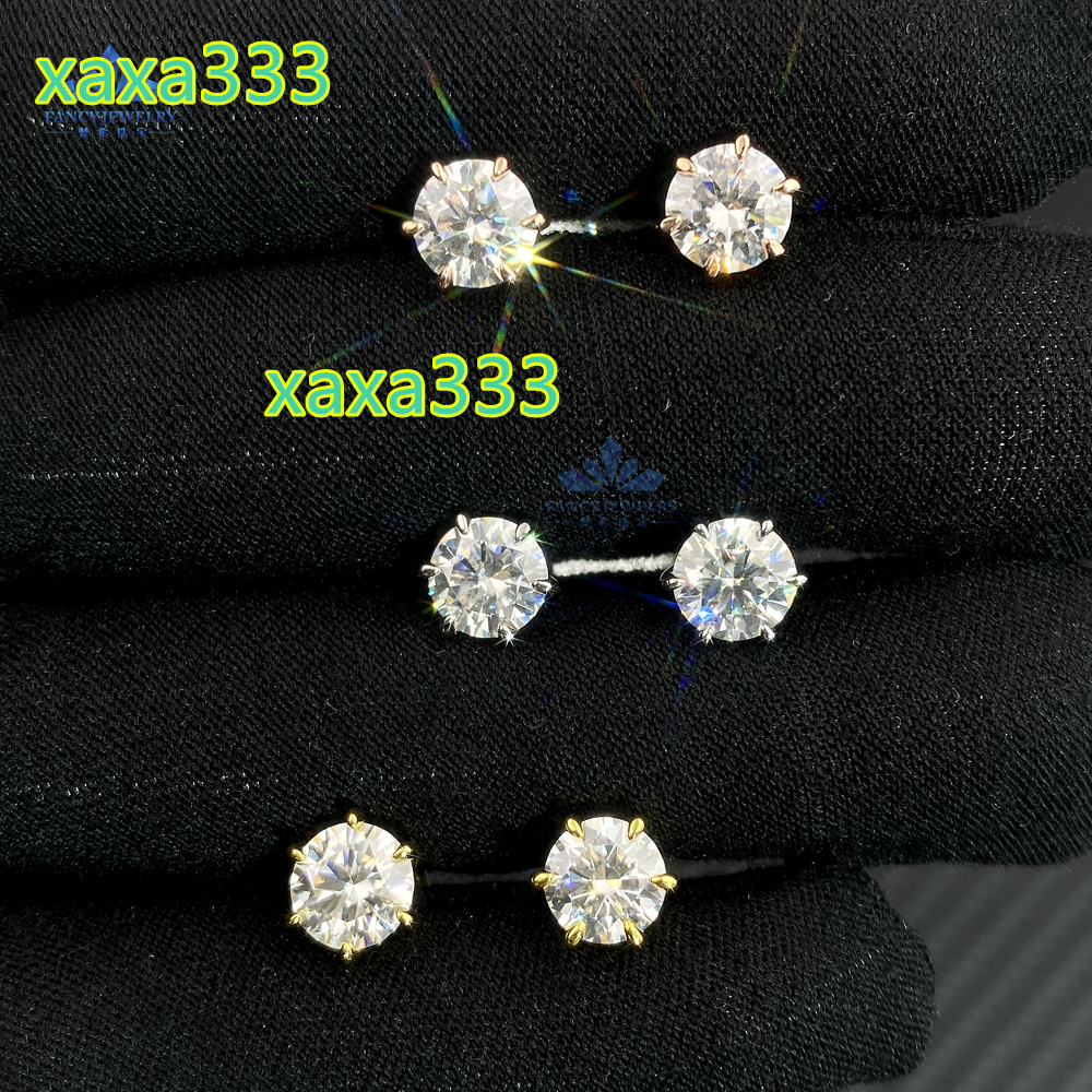 Dropshipping Jewelry VVS Round Brilliant Cut 1CT Moissanite Diamond Sterling Silver 925 Stud Earring with Free GRA Certificate