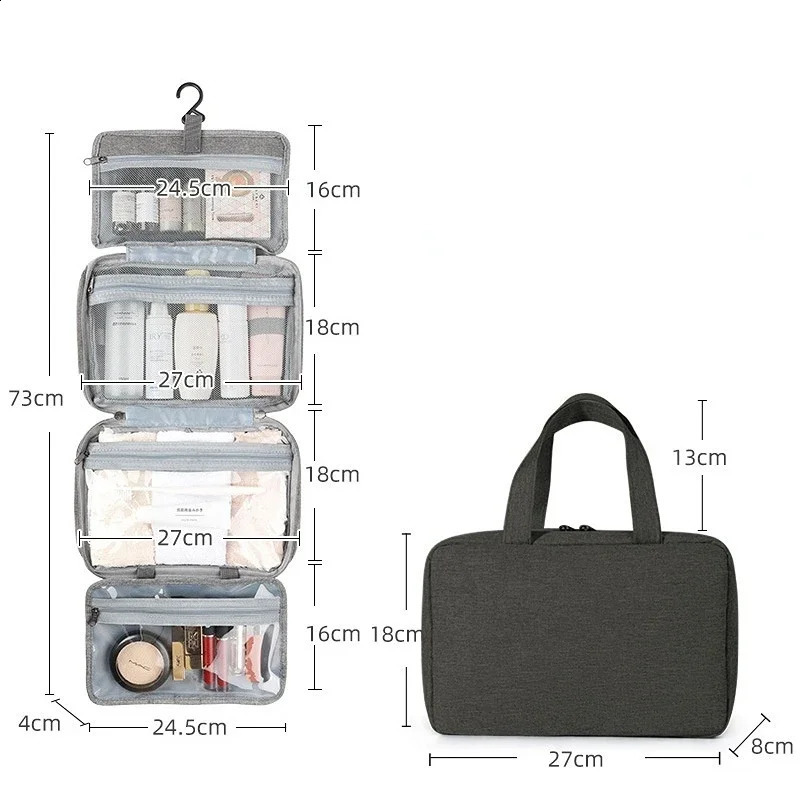 Travel Waterproof Folding Dry and Wet Separation Toiletry Bag Cosmetic Storage Large Capacity Bag 250528