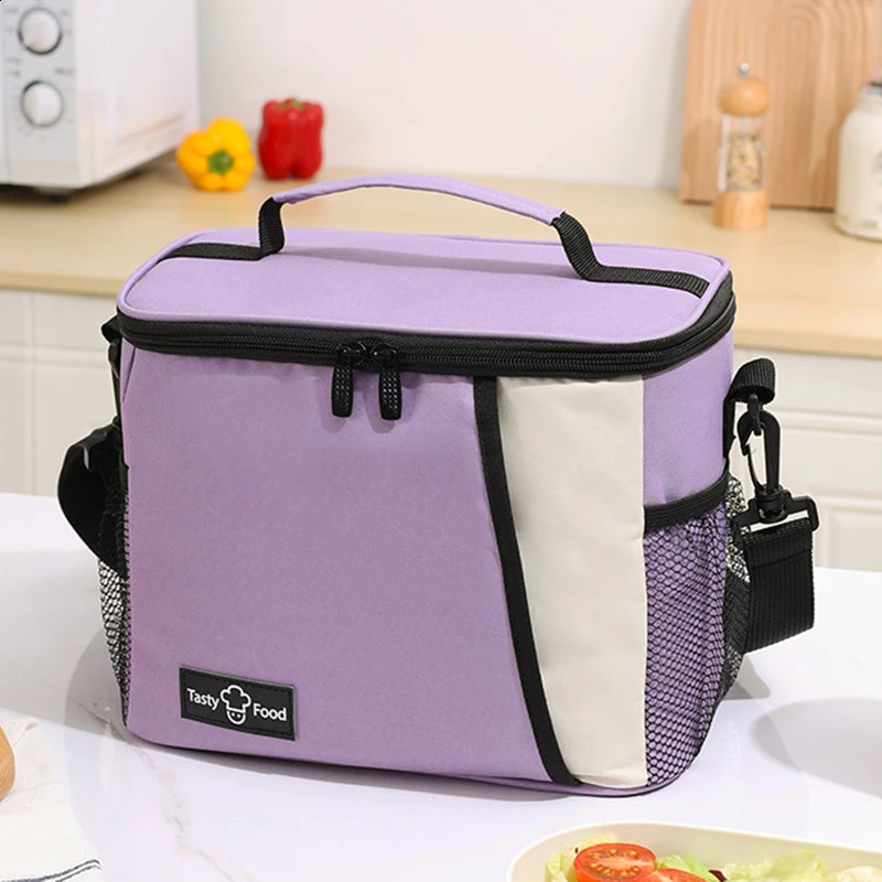 Portable Handheld Lunch Bag with Shoulder Strap Outdoor Picnic Cooling Thermal Food Student Leakproof Bag 250528