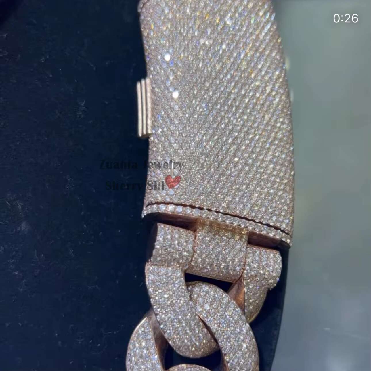 Zuanfa Jewelry Hip Hop Iced Out Miami Cuban Link 25MM Thick Solid 925 Silver VVS Moissanite Cuban Chain