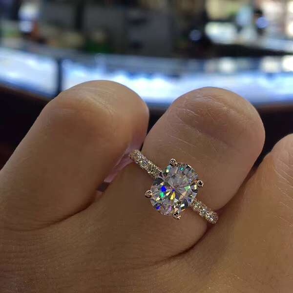 Huilin Fashion Wedding Rings Jewelry Women Big Diamond Rings Women Wholesale