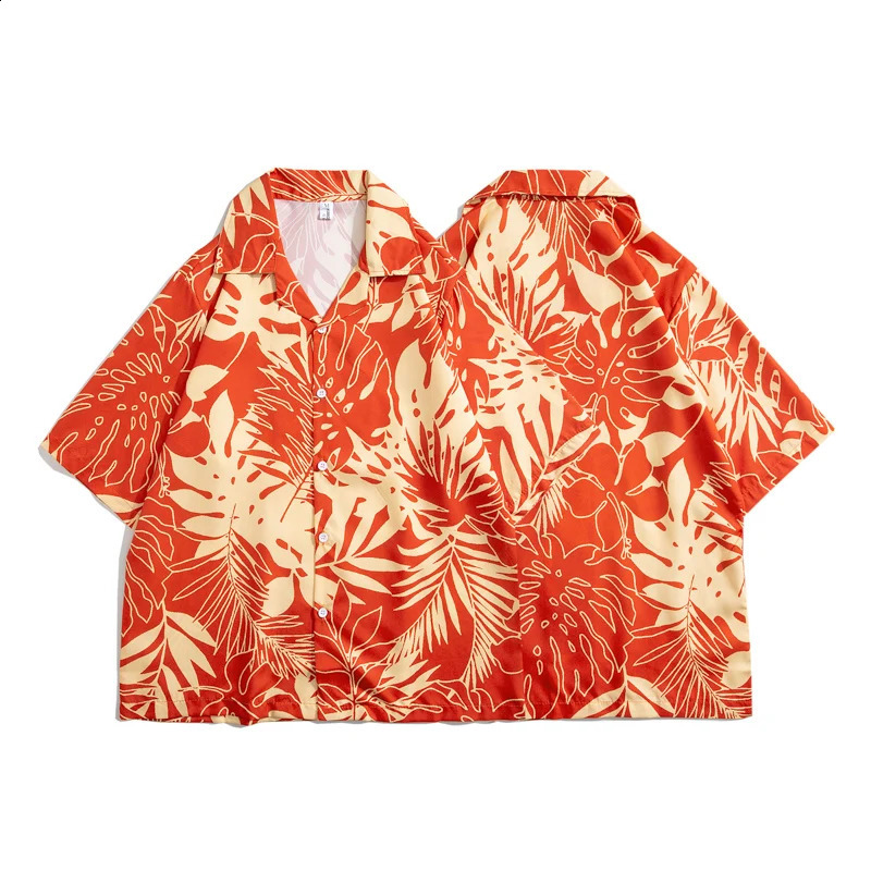 Summer mens floral shirt ed in Hawaiian beach style short sleeved casual shirt ice silk quick drying loose top 250526