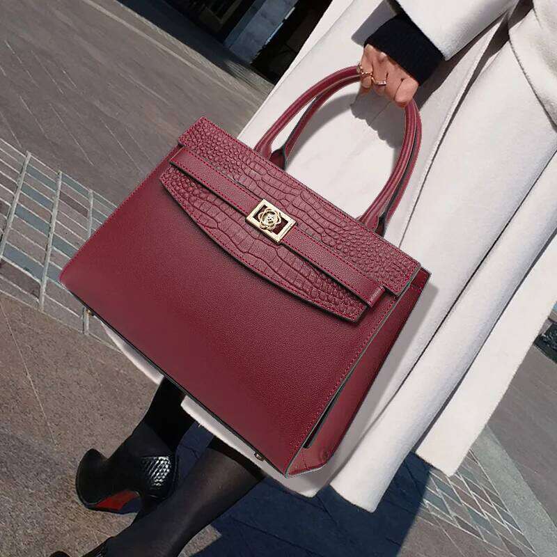 New Women's Handbag 2024 Fashion Trend Cowhide Square Simple And Elegant One Shoulder Crossbody Bag
