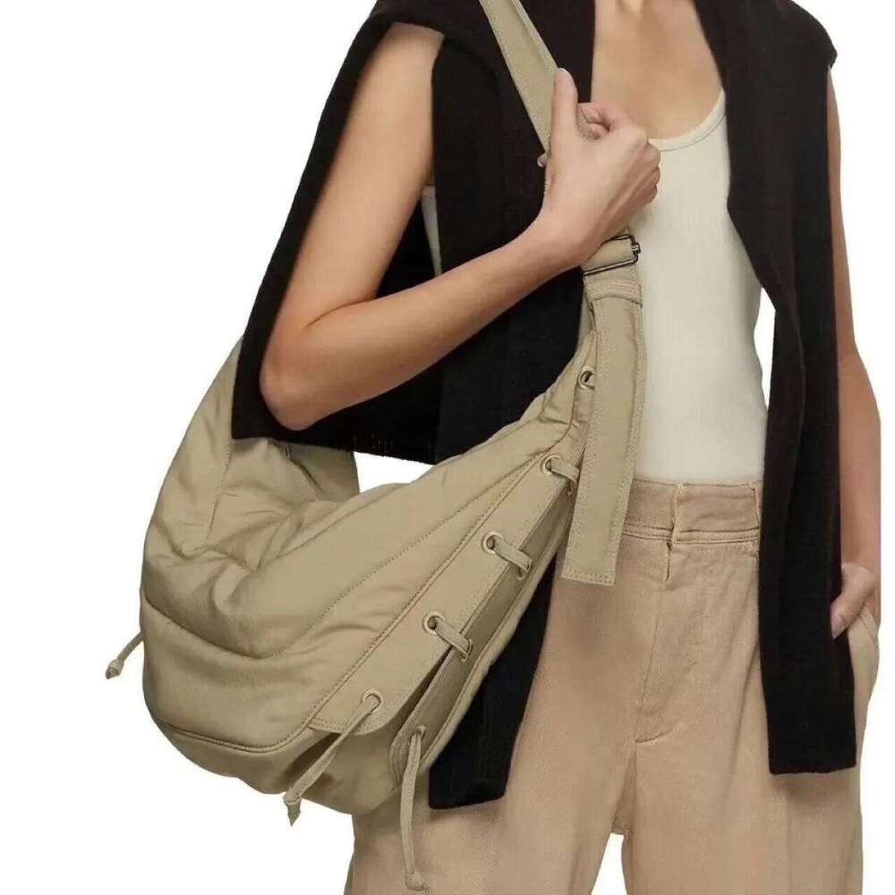 Unisex Nylon Croissant Hobo Crossbody Design Lightweight Waterproof Adjustable Strap Casual Travel Shoulder Bag