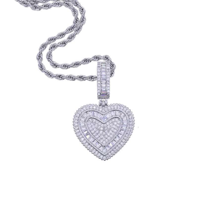 S925 Silver Moissanite Pendant European American Style Hot Selling Fashionable Hip Hop Necklace