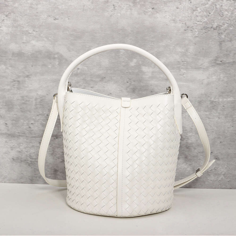 Tote Bag Woven Cowhide Bucket For Women Crossbody Large Capacity High End Genuine Leather Tote Bag Commuter Shoulder Bag Shoulder Bag Braided Handbag