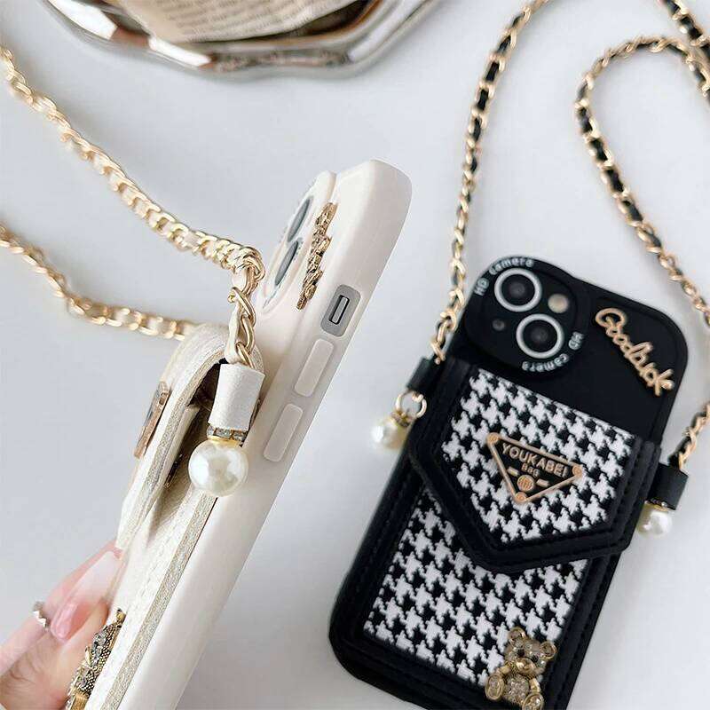 Multifuncional crossbody purse phone case for iphone 16 Pro Max 14 13 12 11 15 Silicone Wallet Card Holder Cover Lanyard Strap