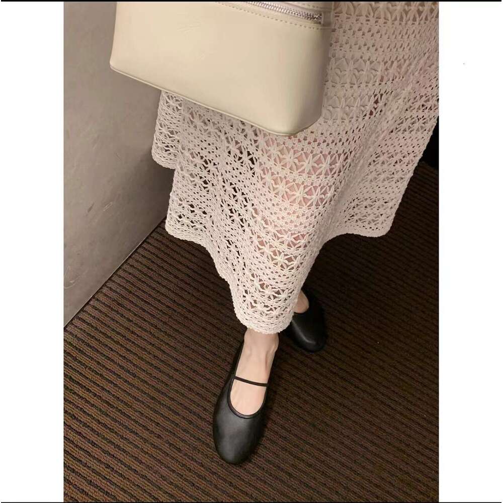 Grape Mom Style Soft Surface Round Toe Shallow Mouth One-Strap Mary Jane Women's Spring Summer New Single Grandma Shoes