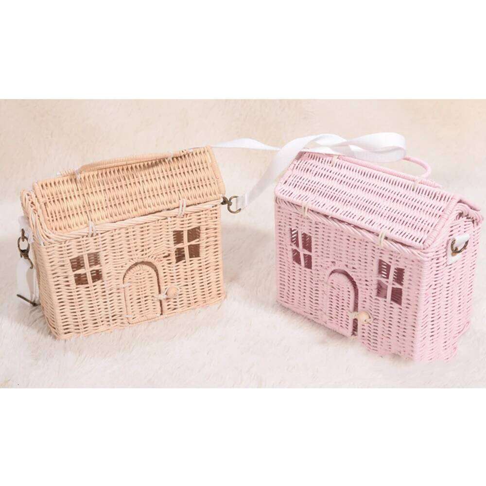 Women's Bags Designer Handmade Woven House Rattan Cute Wicker Straw Bags For Women 2023 Handbags And Purses Bohemian Beach Shoulder Bag Clutch Ne