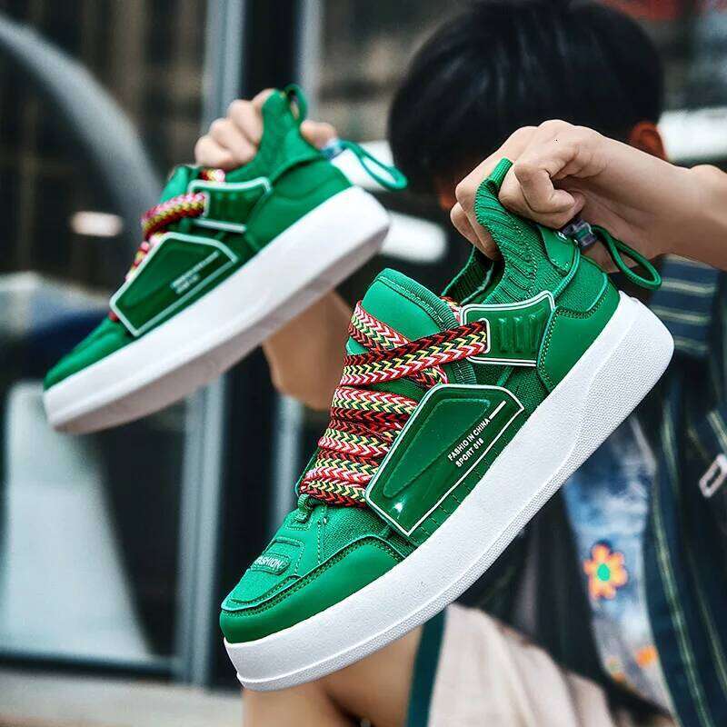 New Breathable Comfortable High Quality Summer PU Leather Flying Woven ing Platform Sneakers White Shoes39-45Lightw