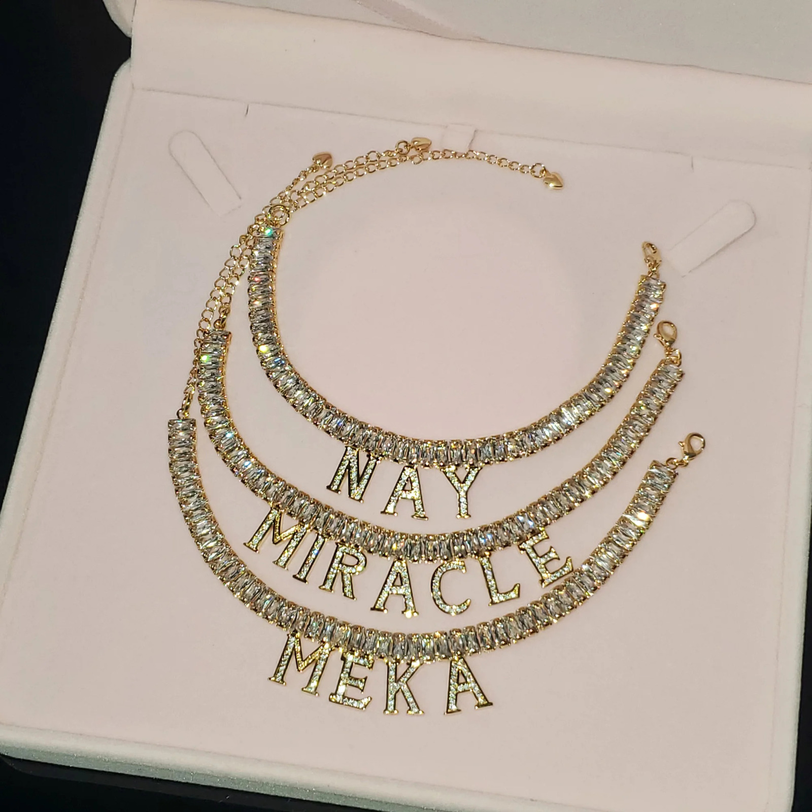 Icy Custom Letters Charm Anklet Personalised Bling Initial Name Anklet Personalize Nameplate Jewelry For Her Drop 250526