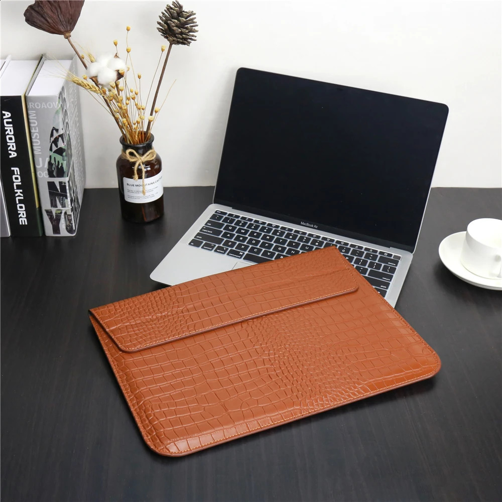 Laptop Sleeve for Pro 14 M4 Max PU Cover Pattern Leather for Air 13 13.6 inch Air15 M3 Case 250526