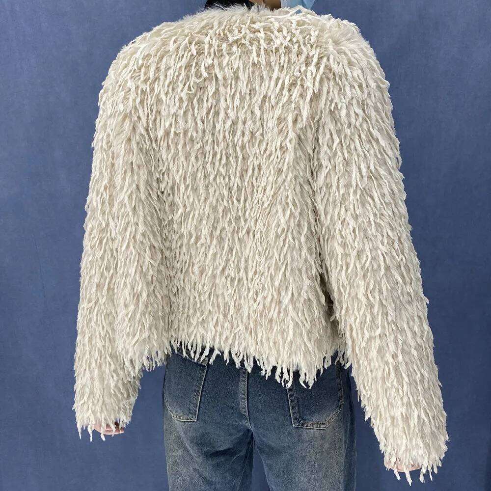 New 2024 Faux Fur Women High Quality Fashion Coat Short Jacket