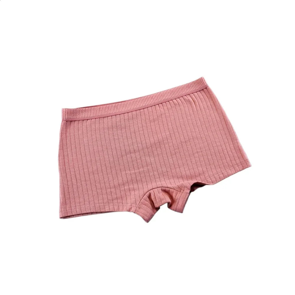 2PCS Stripes Cotton Breathbale Women Boxers Plus Size Ladies Safety Panties Elastic Mid Waist Seamless Shorts Anti 250526