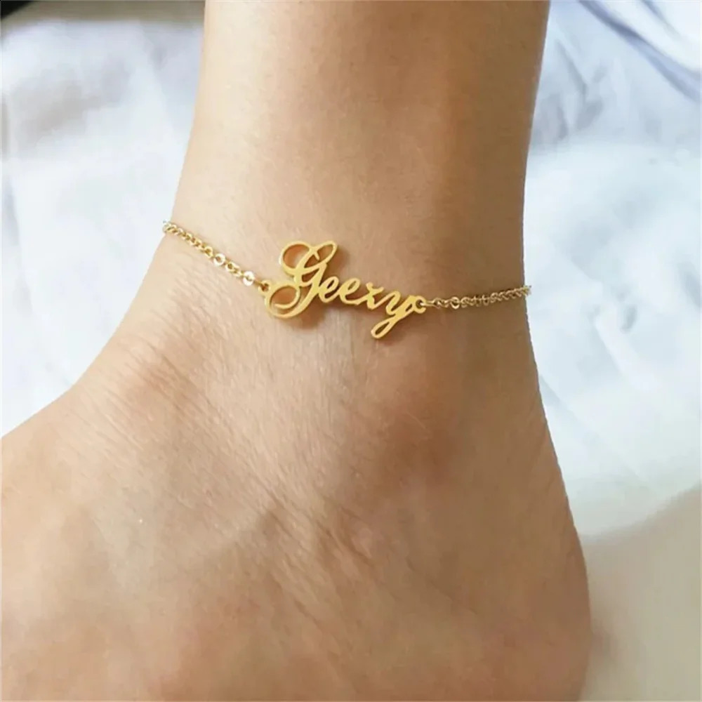 Custom Name Anklet Stainless Steel Women Anklet Gold Plated Nameplate Anklets Custom Anklets for Women Personalized Jewelry 250526