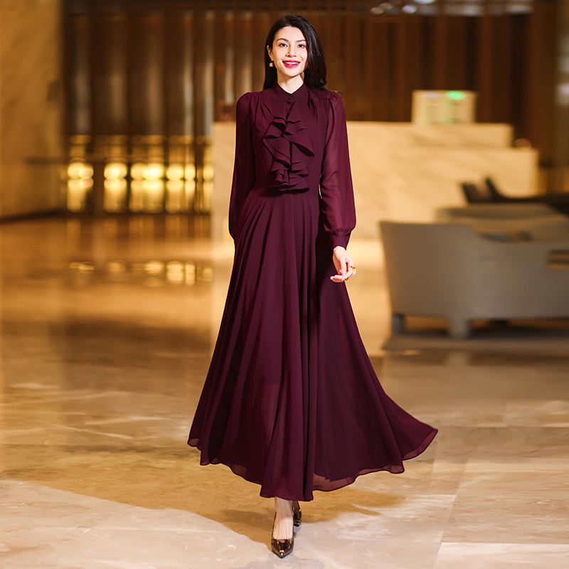 Elegant High-Waist Maxi Dress - Summer Short Sleeve Floor-Length Printed One-Piece