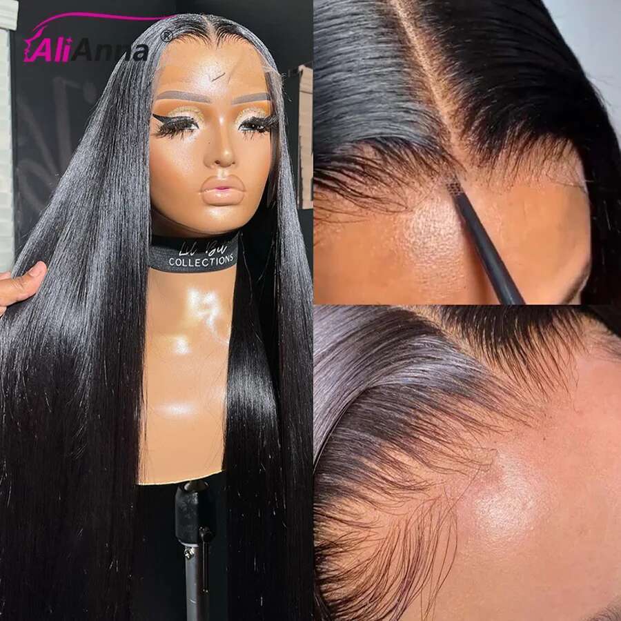 100% Real HD 20 22 inch 13x4 Lace Frontal Wig Straight Human Hair Wigs for Women Brazilian 180% Density