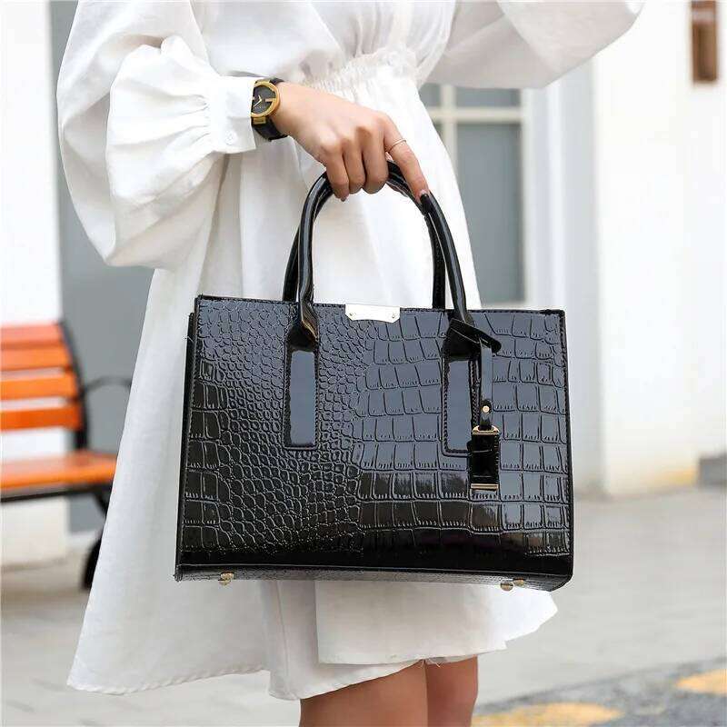 Crocodile Print Women Handbags Purse Tote Adjustable Strap Top Handle Bag Large Capacity Crossbody Bags Work Travel Gift
