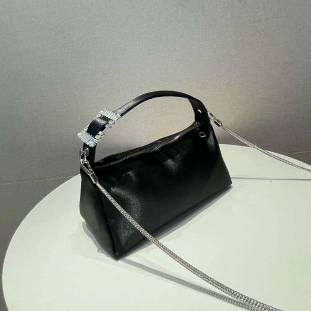Women's Bags Designer Dia Satin Purses And Handbags Chains Rhinestone Shoulder Crossbody Bag Silk Evening Bags For Women Wedding Clutch New