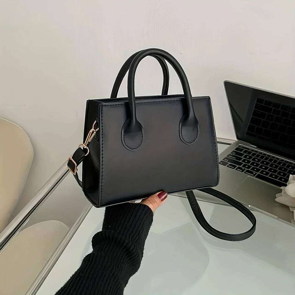 Trendy Square Handbag For Women Simple Mini Crossbody Bag, Minimalist Top Handle Shoulder Solid Color Purse Designer Bag
