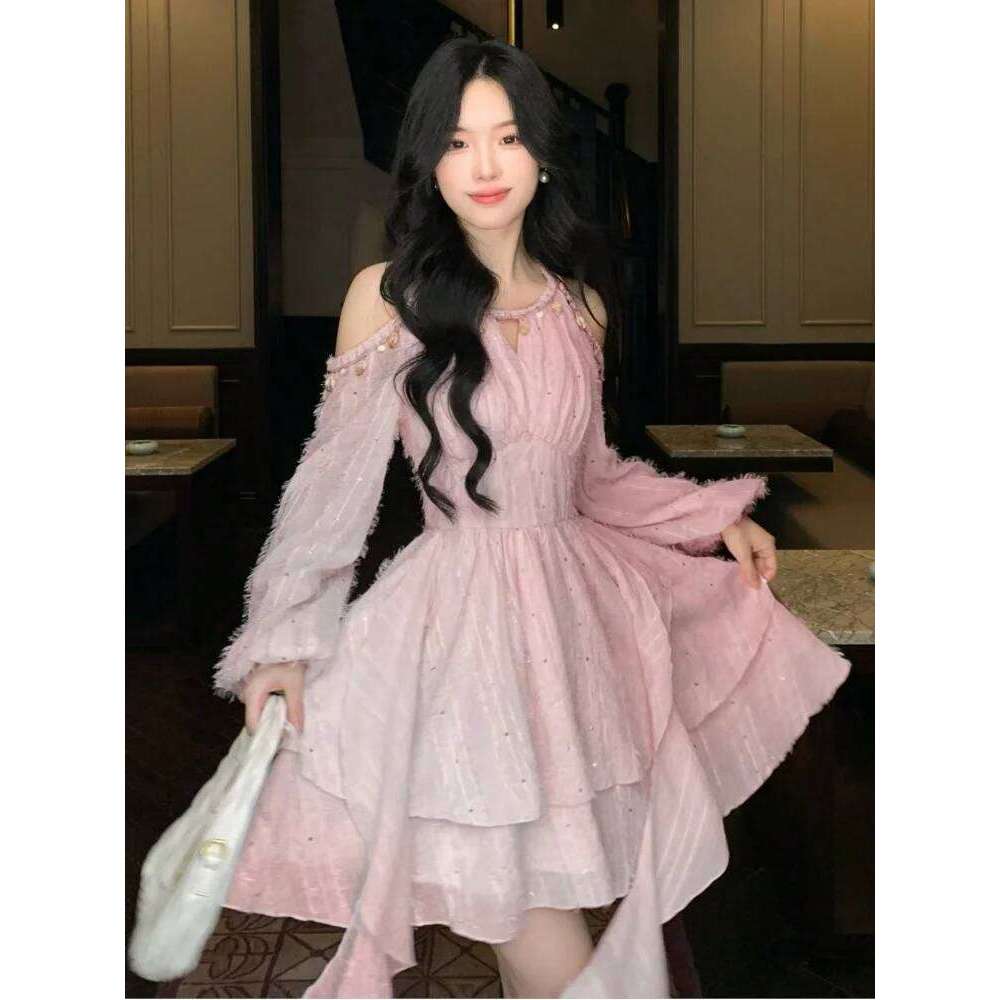Fashion New Princess Short Dresses For Women Long Sleeve Casual Ruffles A-Line Elegant Chic Vestidos Female Vintage Clothes