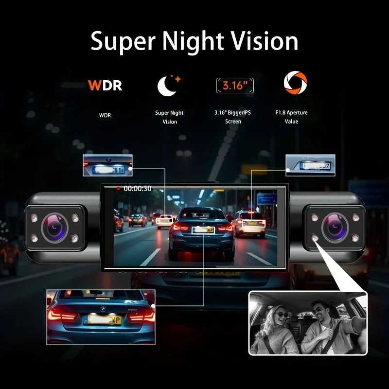 Car dvr 1080P Video Recorder Car 3/4 Channels Dash Cam Car dvr Parking Monitor Front Right With Rear View Night Vision Black Box R250529 N54A