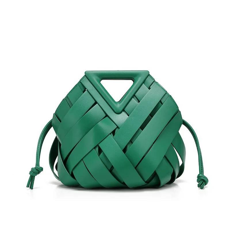 Women's Hollow Out Woven Crossbody Single Shoulder Slanting Handbag Bucket Mother-Child Bag Guangzhou Baiyun B