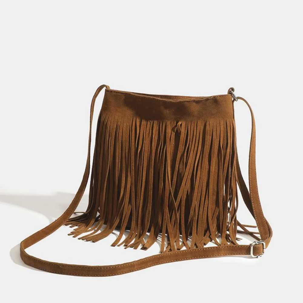 Boho Style Fringe Crossbody Bag Vintage Suede Shoulder Bag Women Large Capacity Casual Fringe Postman Shoulder Bag 2025 XJ2520528