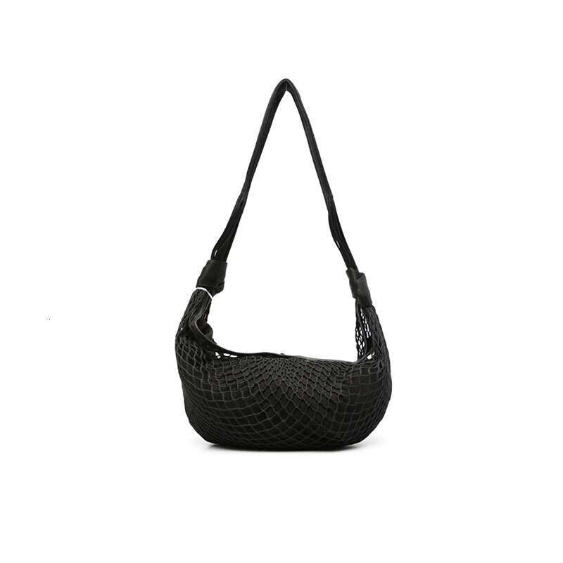 Tote Bag New Woven Horn Mesh Niche Design Single Shoulder Crossbody Women S Fashion Casual Handheld Fishnet Bag Shoulder Bag Braided Handbag