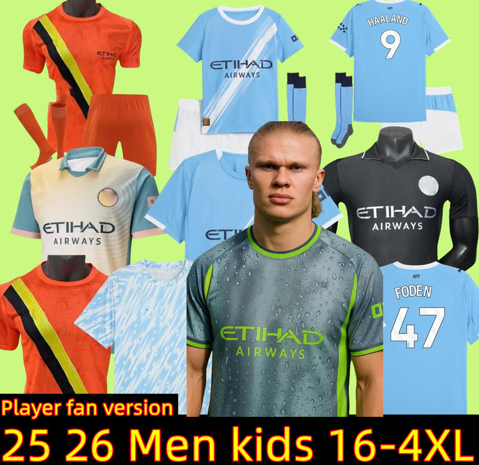 16-4XL 25 26 Fourth HAALAND soccer jerseys Mans KOVACIC JOAO CANCELO aldult kids kit 2025 City GREALISH DE BRUYNE RUBEN third BERNARDO MAHREZ FODEN football shirt