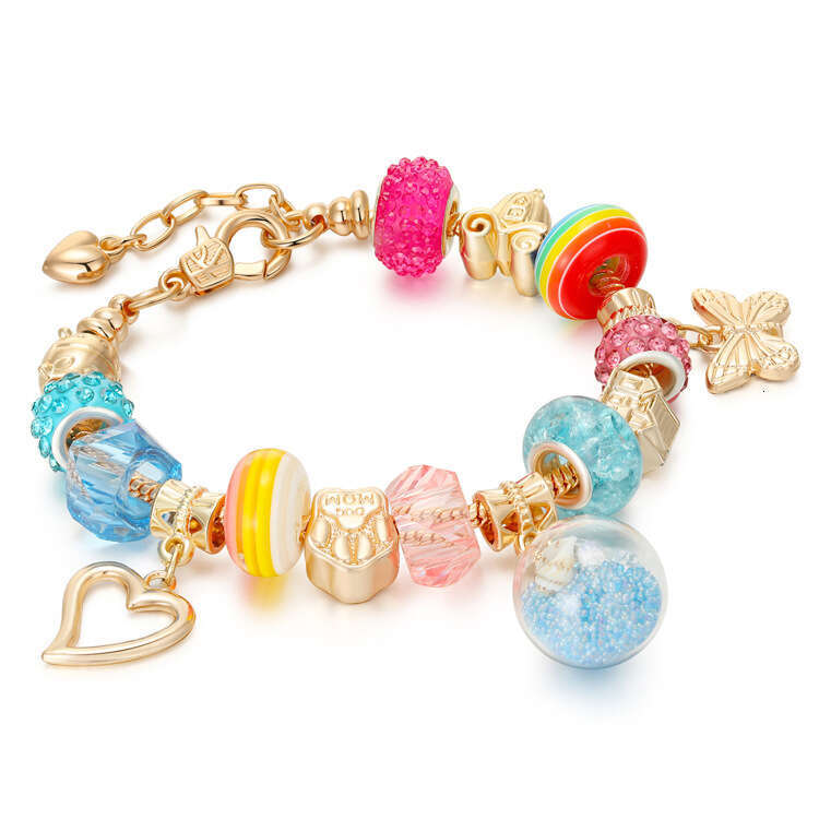 New DIY Alloy Shell Large Hole Gold Bead Bracelet
