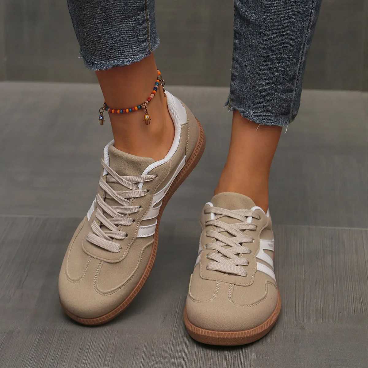 Mix Color Womens Autumn Sneakers Fashion Splicing Flat Heel Vulcanized Shoes Female Lace-Up Non-Slip Pu Leather Casual Shoes XJ250529