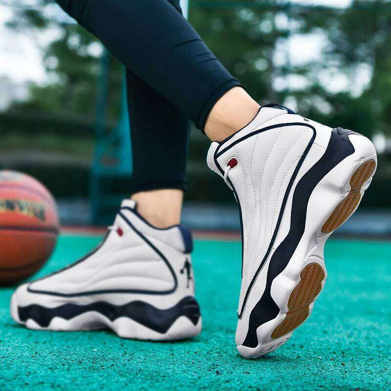 Quality Fiess Basketball Shoes Mens Autumn High Top Anti-skid Outdoor Sneakers