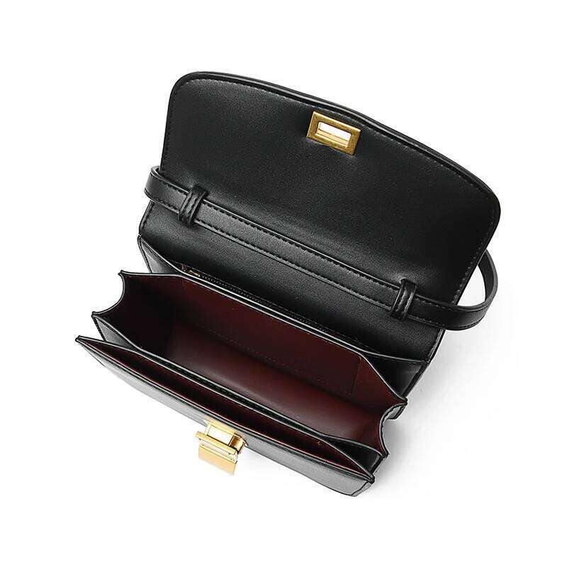 Elegant Small Square Women's Shoulder Crossbody Bag Premium Texture Versatile Buckle Handbag