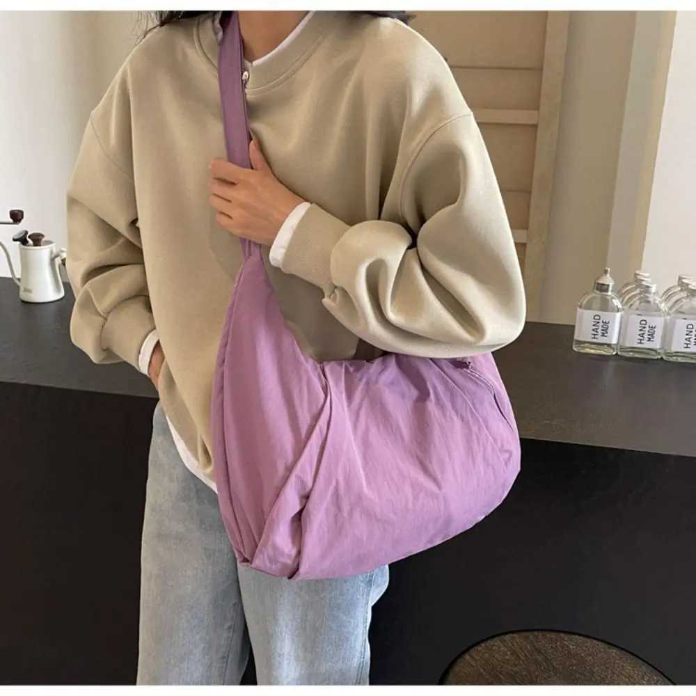 Casual Canvas Women Shoulder Bag Large Capacity Lightweight Crossbody Bag Zipper Solid Color Tote Bag XJ2520528