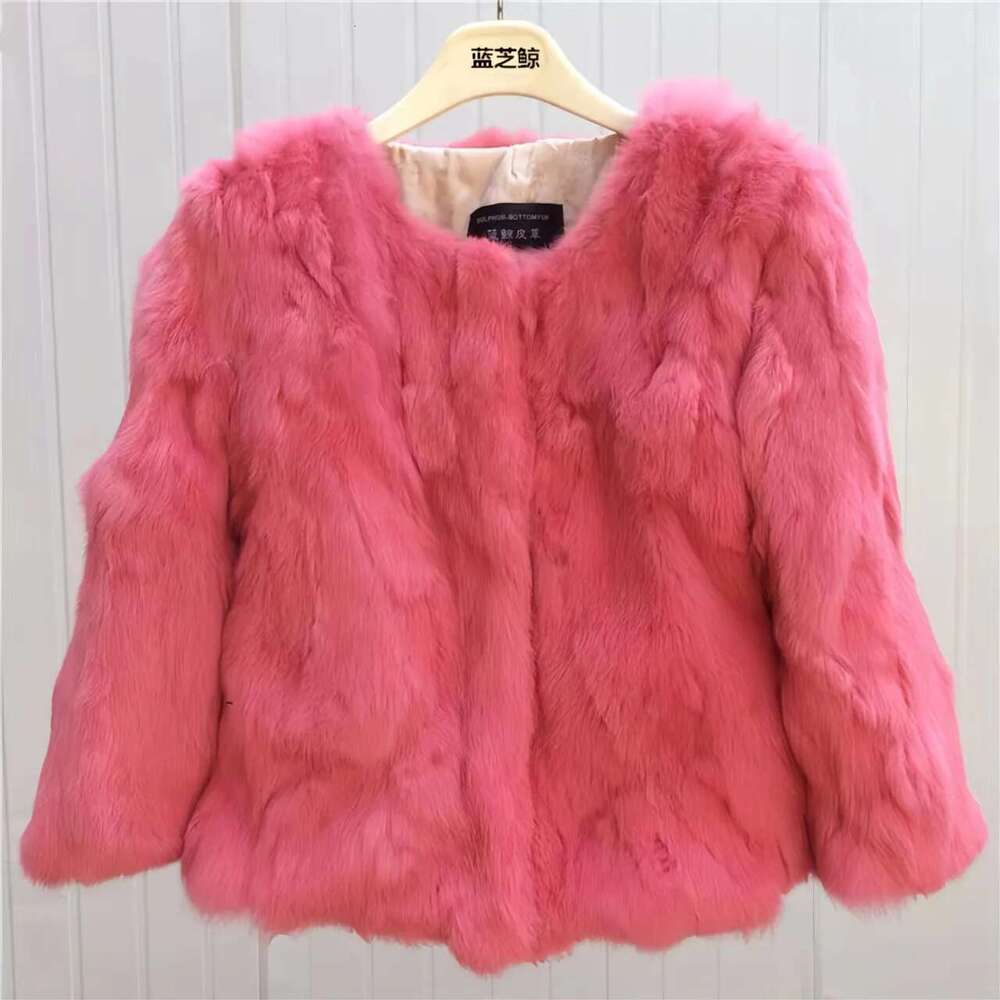 Real Rabbit Fur Coat for Women, Three Quarter Short Jacket, Female Loose Thicken Warm Clothes, High Quality, New, Winter, 2022