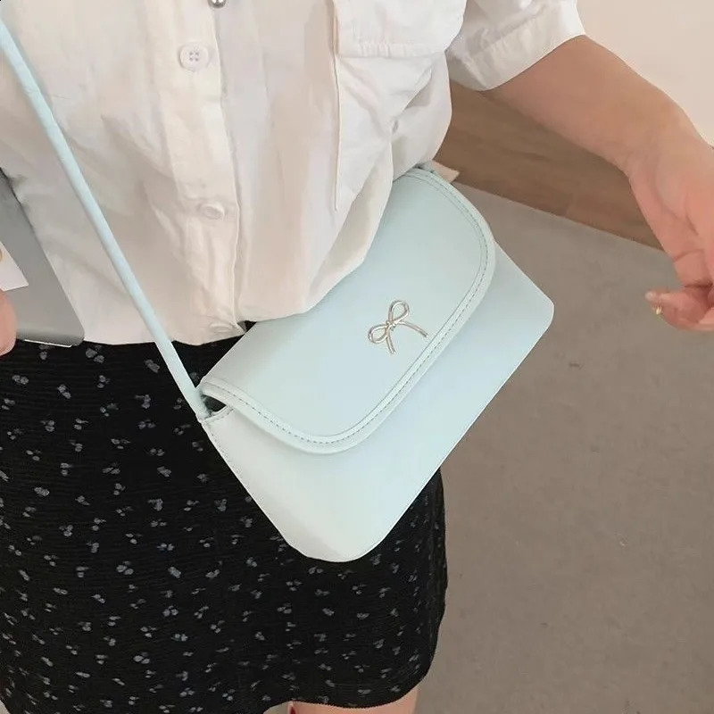 JIAERDI Harajuku Blue Underarm Bag Purse Women Girls Sweet Cute Leather Baguette Bags Female Vintage Y2k Messenger Chic 250528