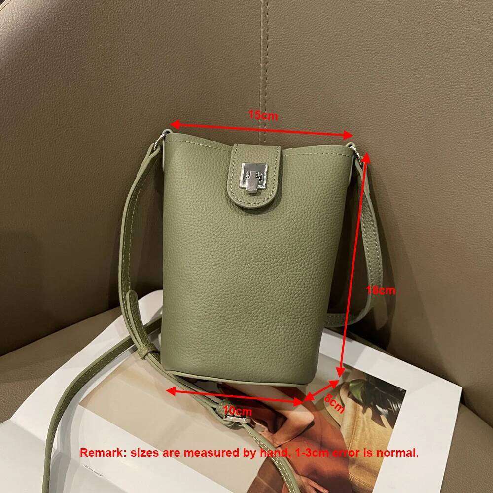 2024 New Women Soft Genuine Leather Mobile Phone Shoulder Bag Lady Mini Crossbody Messenger Pack Fashion Wallet For Girls
