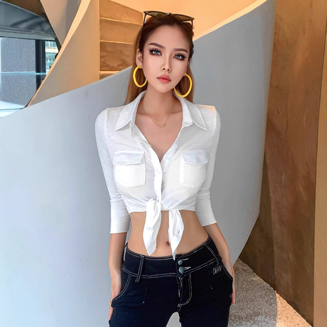 2025 New Designer Clothing Women's Summer Academic Style Fashion Collar Buckle Twisted Waist Long Sleeve Shirt Designer