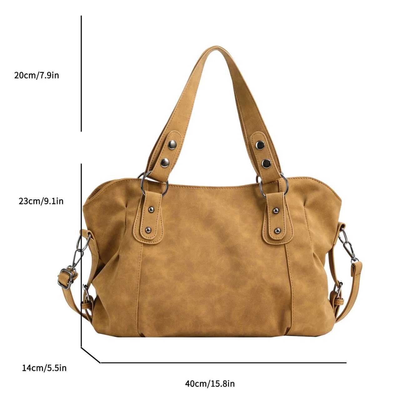 Retro Brown Nubuck Leather Messenger Bag For Women Big Travel Handbag Female Casual Simple Designer Shoulder Bag Sac A MainXJ2520528