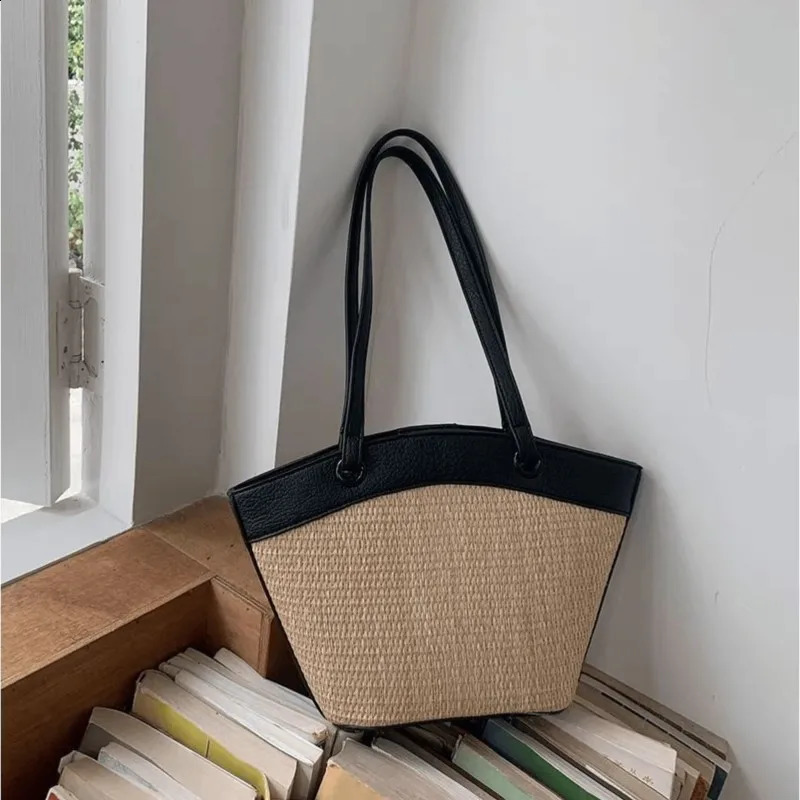 JIAERDI Vacation Woven Bag Handbag Women Vintage Straw Bucket Baguette Purse Female Sea Holiday Summer Shoulder Bags 250528