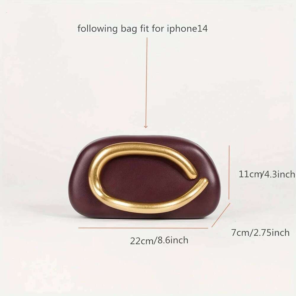 Brown Brass Bag Handle Women Shoulder Snake Chain Messenger Evening Party Box Clutches Small Bride Wedding Summer Handbag Wallet