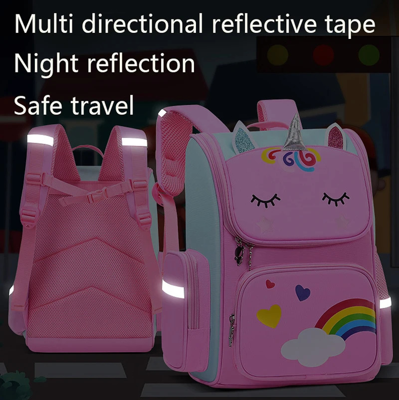 Kid Backpack for Girl Unicorn Children Bookbag Rainbow Eyes School Bag Teen Girl Backpack for Traveling Waterproof Mochilas 250529